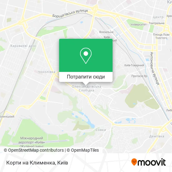Карта Корти на Клименка