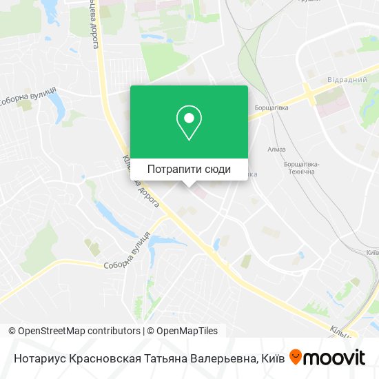 Карта Нотариус Красновская Татьяна Валерьевна