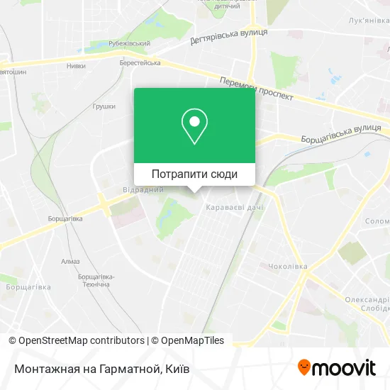 Карта Монтажная на Гарматной
