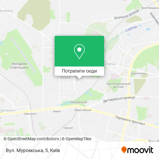 Карта Вул. Муромська, 5