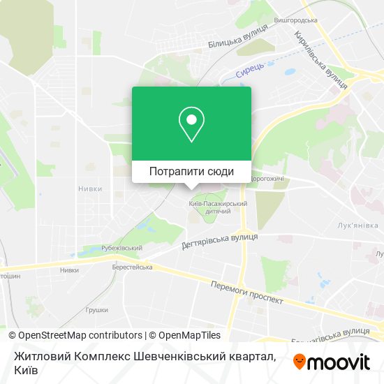 Карта Житловий Комплекс Шевченківський квартал