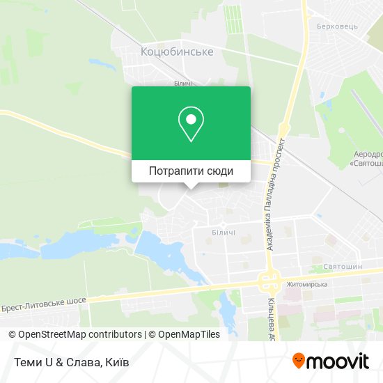 Карта Теми U & Слава