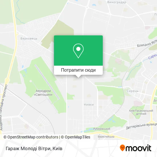 Карта Гараж Молоді Вітри