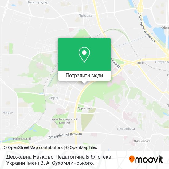 Карта Державна Науково-Педагогічна Бібліотека України Імені В. А. Сухомлинського Сухомлинська Державна Пе