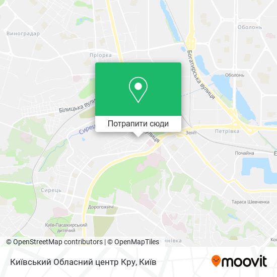Карта Київський Обласний центр Кру