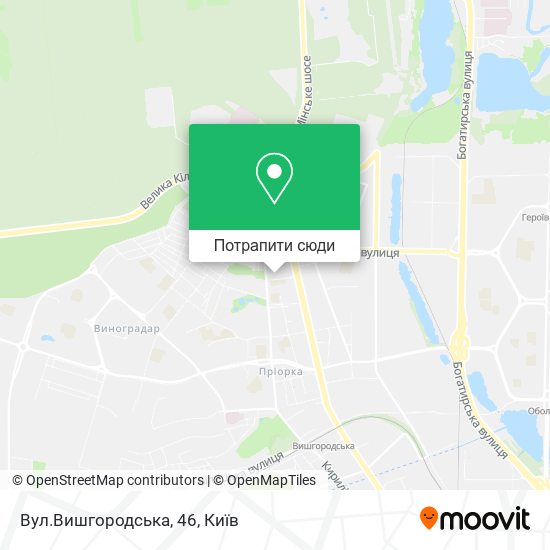 Карта Вул.Вишгородська, 46