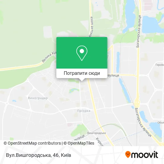 Карта Вул.Вишгородська, 46