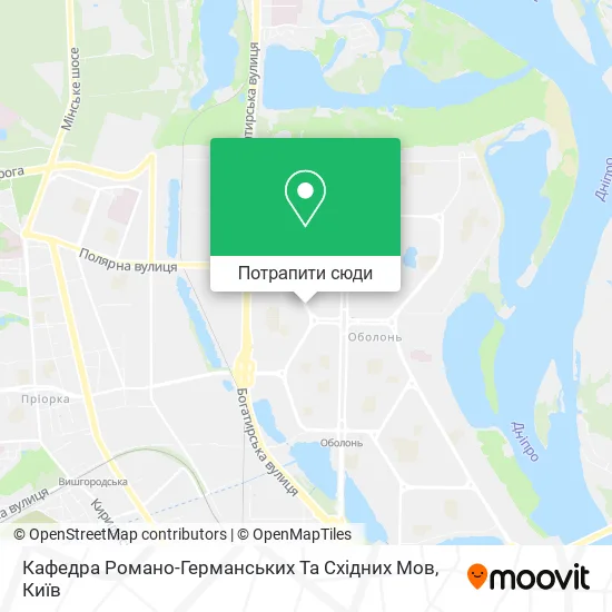 Карта Кафедра Романо-Германських Та Схiдних Мов