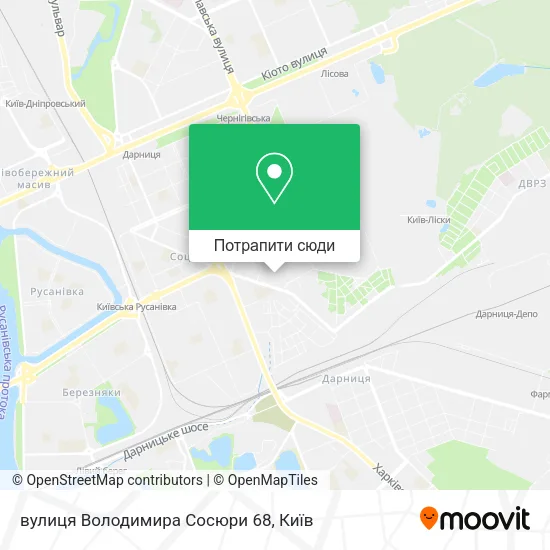 Карта вулиця Володимира Сосюри 68