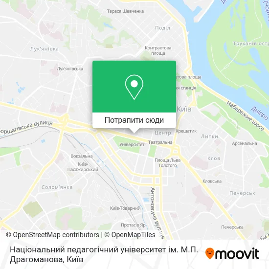 Карта Нацiональний педагогiчний унiверситет iм. М.П. Драгоманова