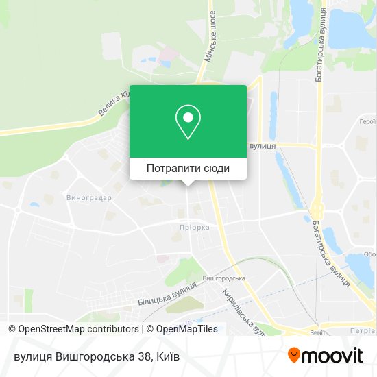 Карта вулиця Вишгородська 38