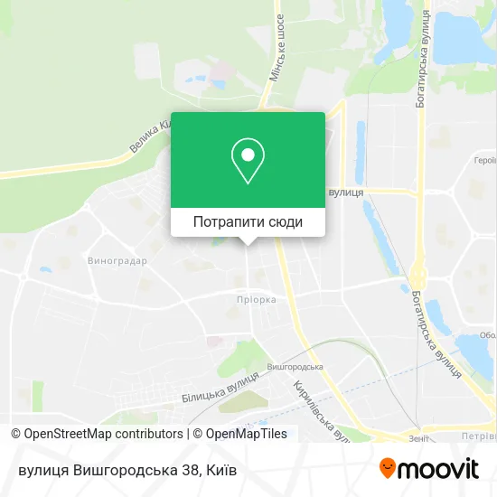 Карта вулиця Вишгородська 38