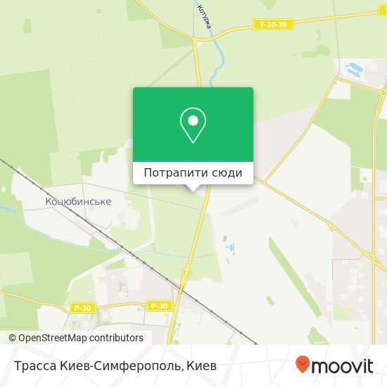 Карта Трасса Киев-Симферополь