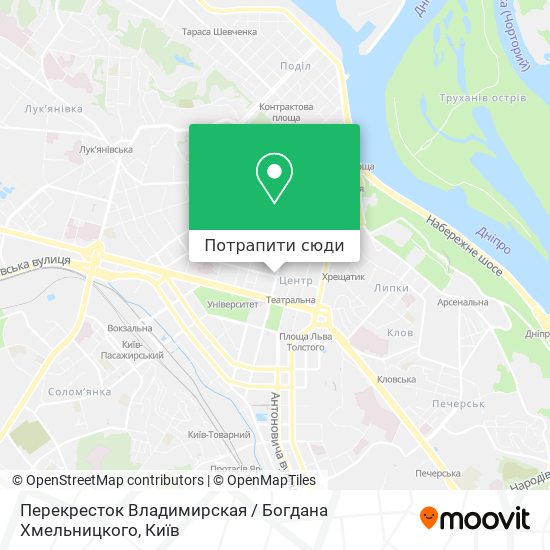 Карта Перекресток Владимирская / Богдана Хмельницкого