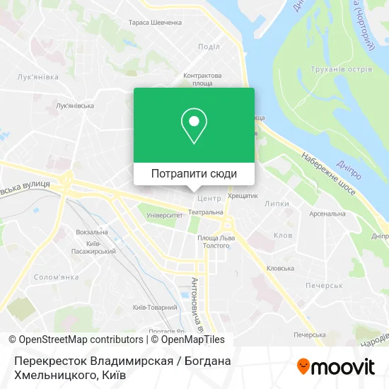 Карта Перекресток Владимирская / Богдана Хмельницкого
