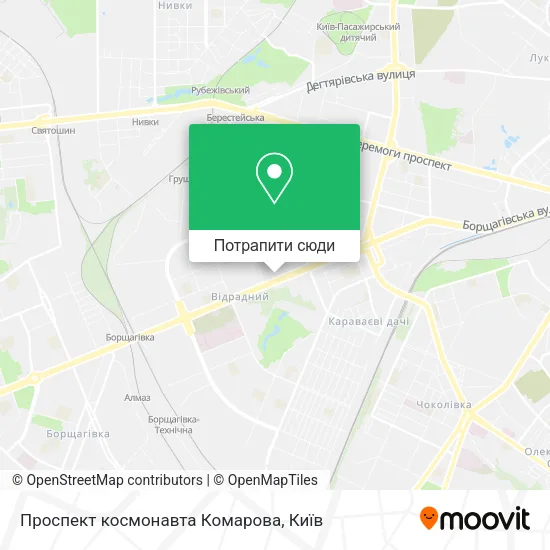 Карта Проспект космонавта Комарова