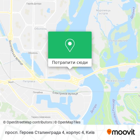 Карта просп. Героев Сталинграда 4, корпус 4