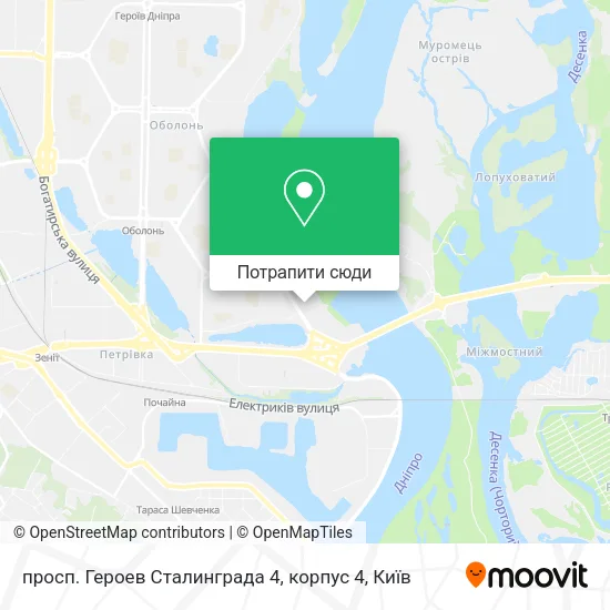 Карта просп. Героев Сталинграда 4, корпус 4