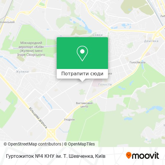 Карта Гуртожиток №4 КНУ ім. Т. Шевченка