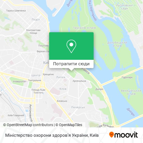 Карта Міністерство охорони здоров'я України