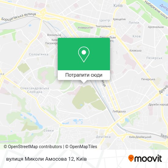 Карта вулиця Миколи Амосова 12