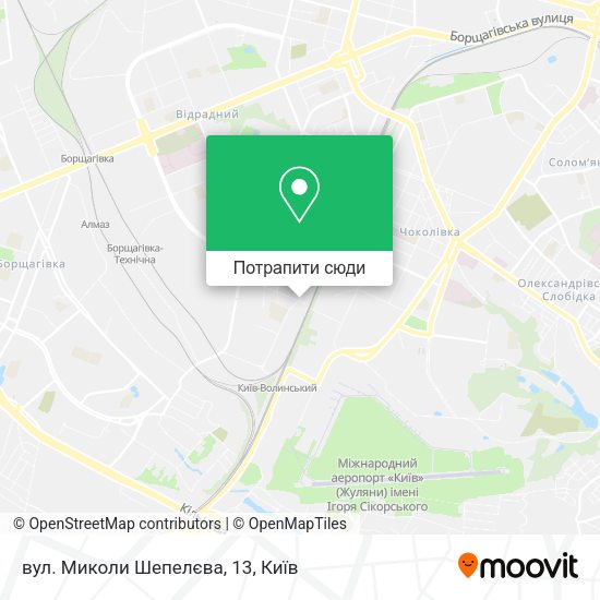 Карта вул. Миколи Шепелєва, 13