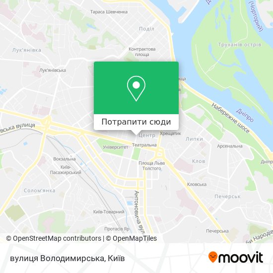 Карта вулиця Володимирська