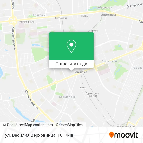 Карта ул. Василия Верховинца, 10
