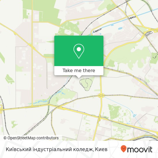 Карта Київський індустріальний коледж