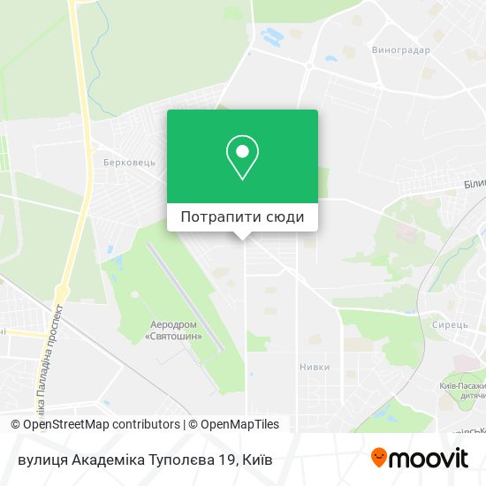 Карта вулиця Академіка Туполєва 19
