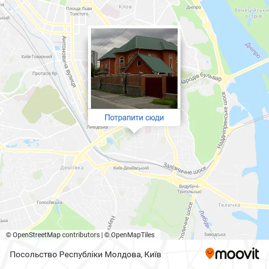 Карта Посольство Республіки Молдова