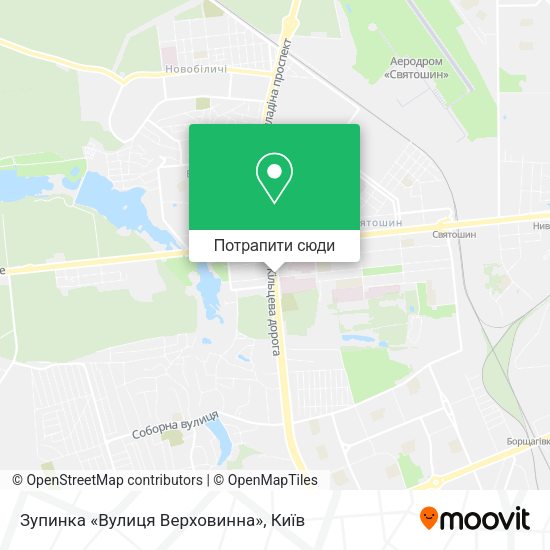 Карта Зупинка «Вулиця Верховинна»
