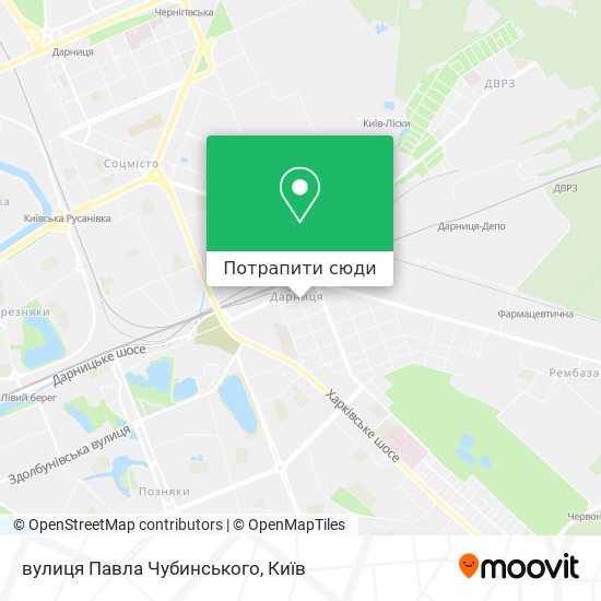 Карта вулиця Павла Чубинського