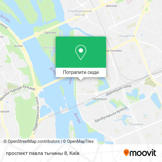 Карта проспект павла тычины 8