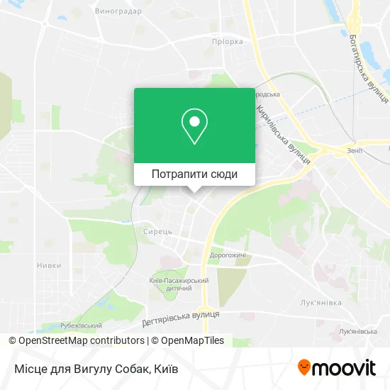 Карта Місце для Вигулу Собак