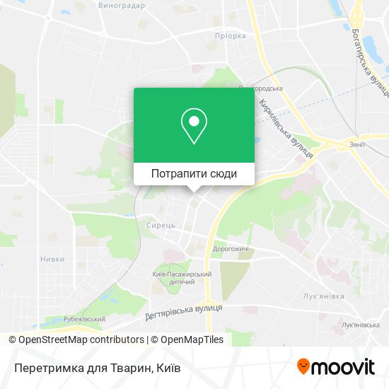 Карта Перетримка для Тварин