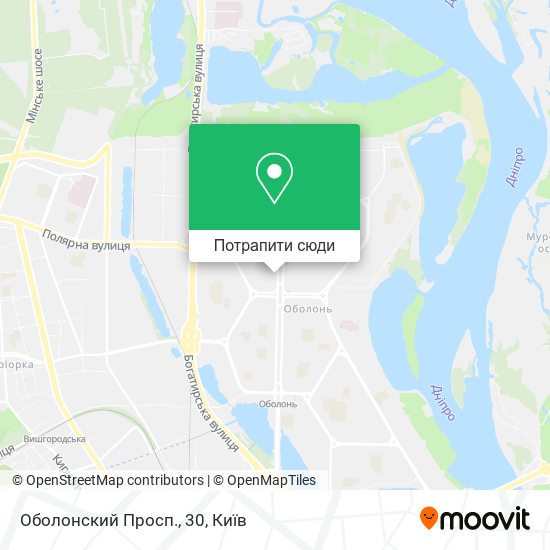 Карта Оболонский Просп., 30