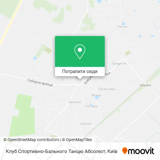Карта Клуб Спортивно-Бального Танцю Абсолют