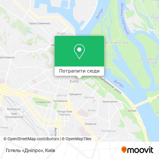 Карта Готель «Дніпро»