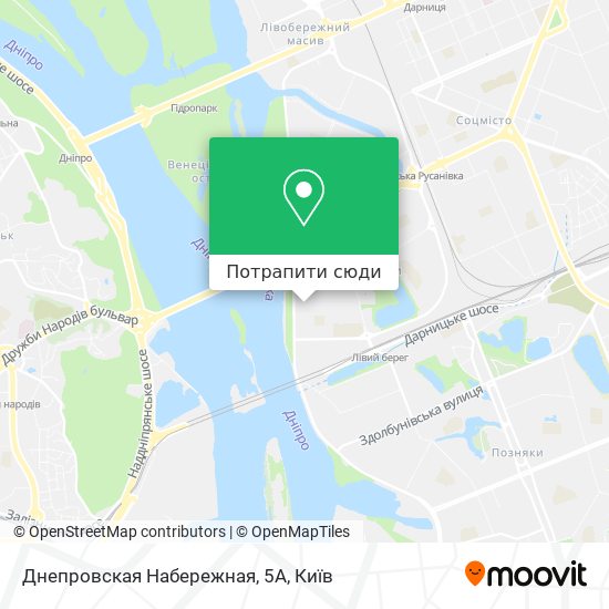 Карта Днепровская Набережная, 5А