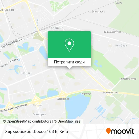 Карта Харьковское Шоссе 168 Е