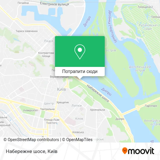 Карта Набережне шосе