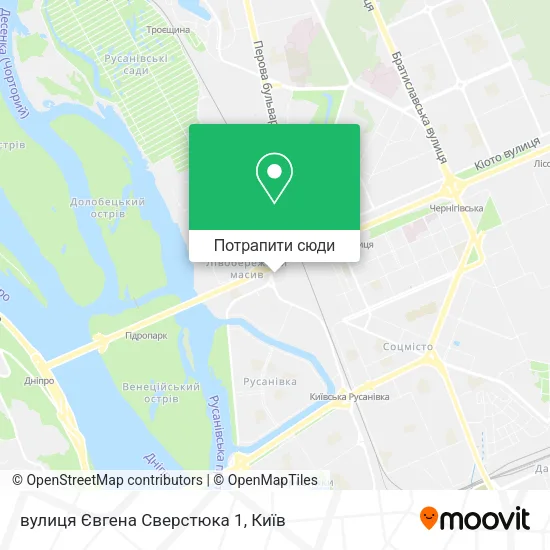 Карта вулиця Євгена Сверстюка 1