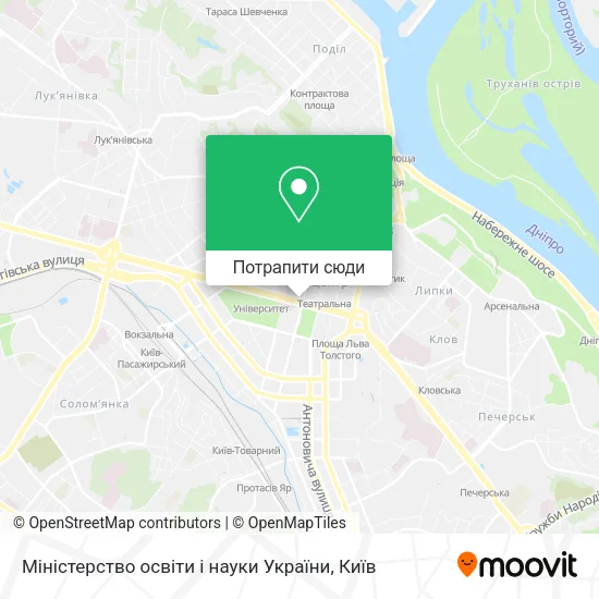 Карта Міністерство освіти і науки України