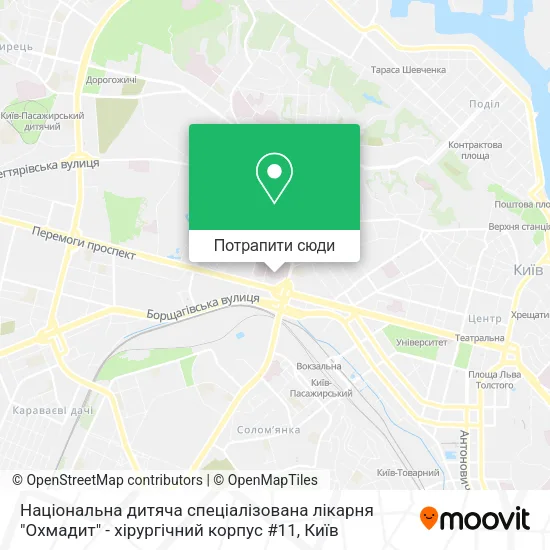 Карта Національна дитяча спеціалізована лікарня "Охмадит" - хірургічний корпус #11