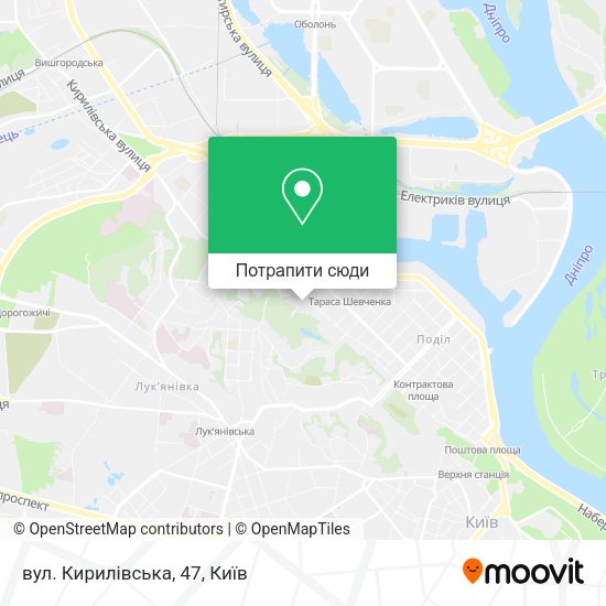 Карта вул. Кирилівська, 47