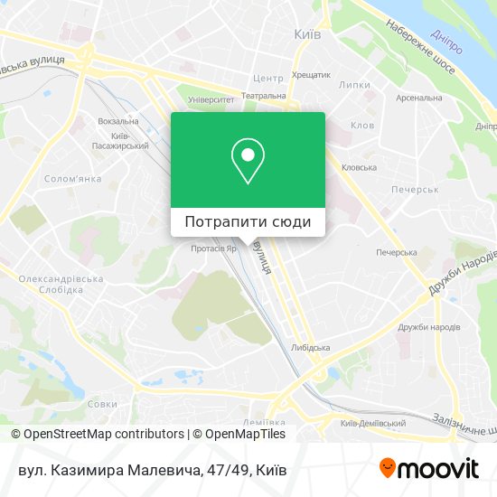 Карта вул. Казимира Малевича, 47/49