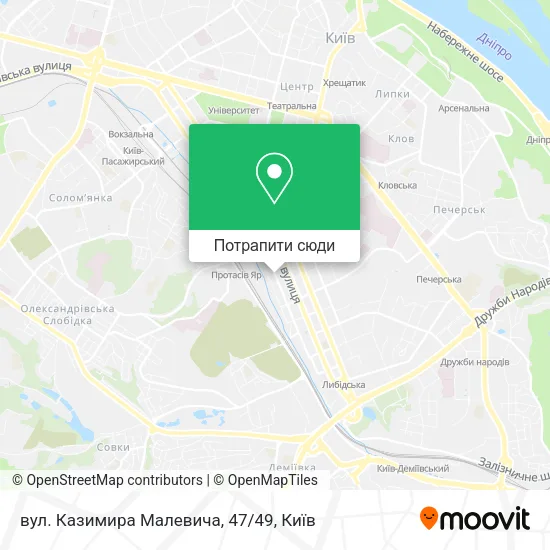 Карта вул. Казимира Малевича, 47/49