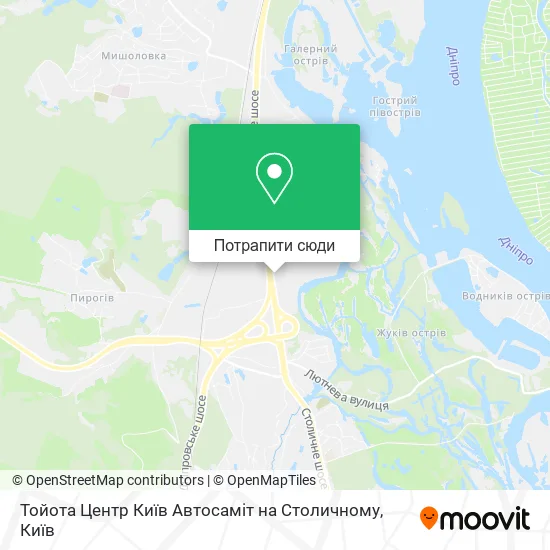 Карта Тойота Центр Київ Автосаміт на Столичному