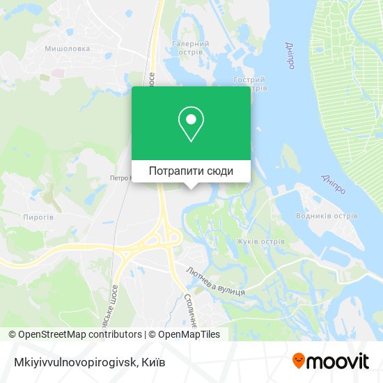 Карта Mkiyivvulnovopirogivsk